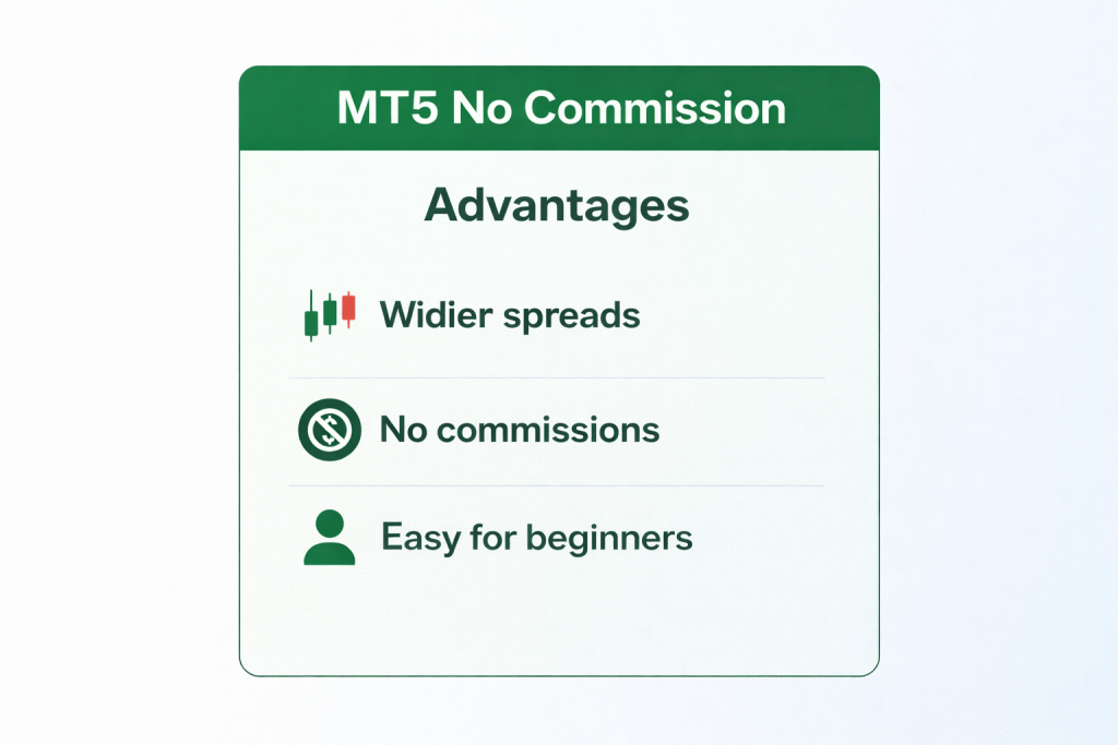 مميزات حساب MT5 بدون عمولة